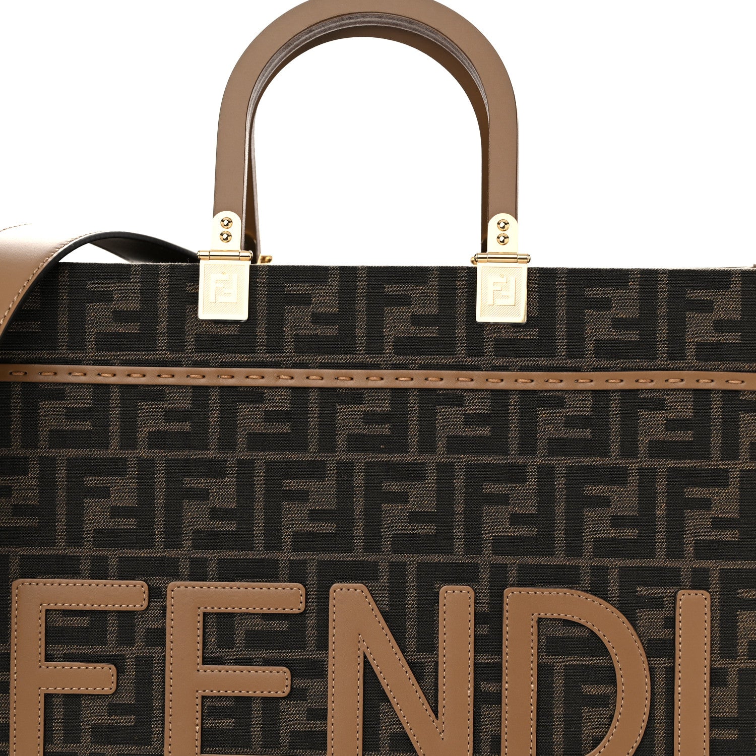 Fendi Vitello King Jacquard FF Medium Fendi Sunshine Shopper Tote Cuoiota 8 of 12