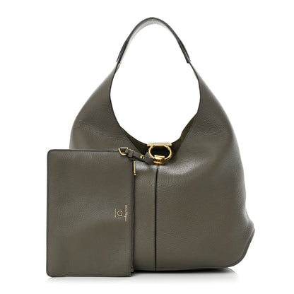 Salvatore Ferragamo Calfskin Margot Hobo Grey 1 of 12