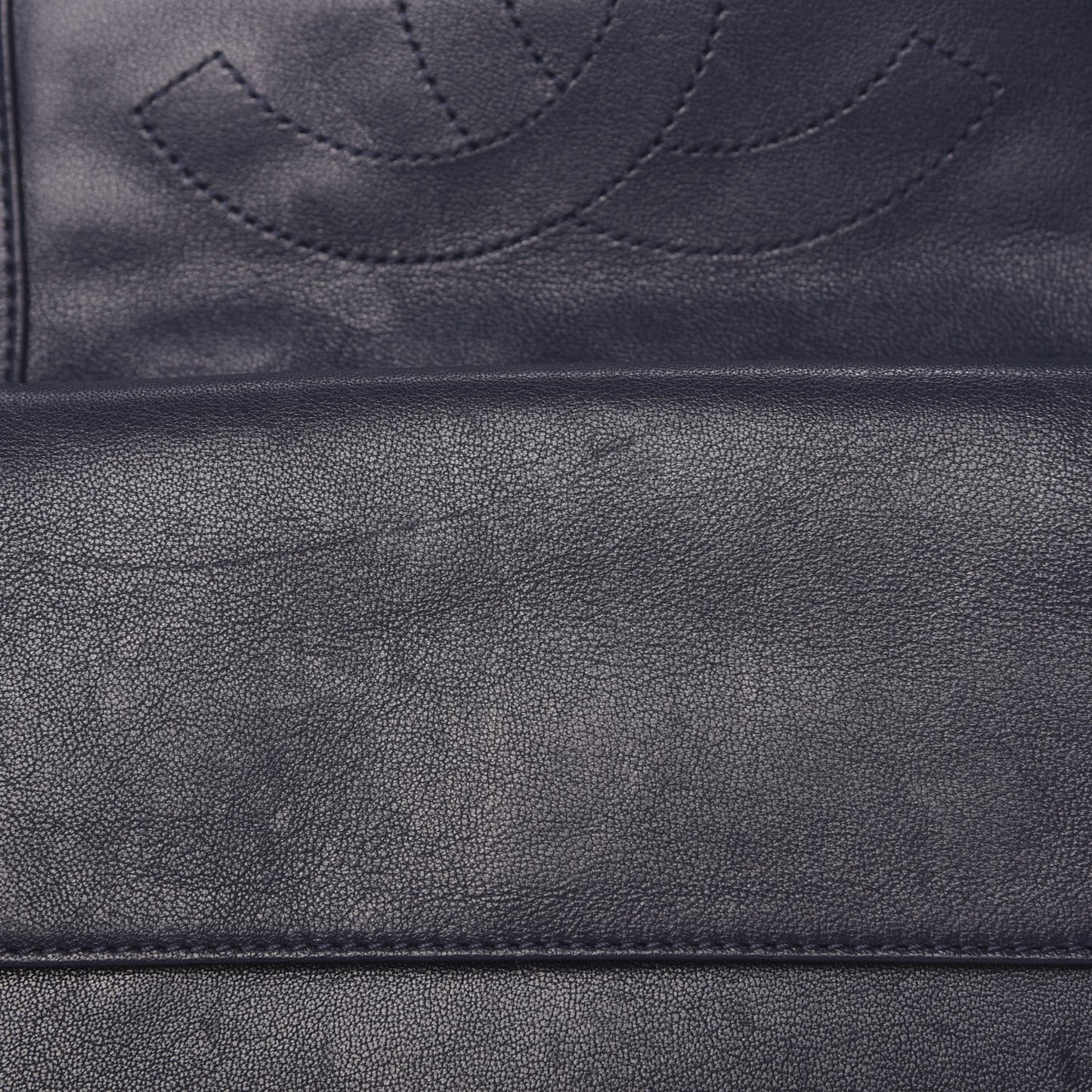 Sheepskin Quilted Medium Vintage Mademoiselle Flap Dark Navy