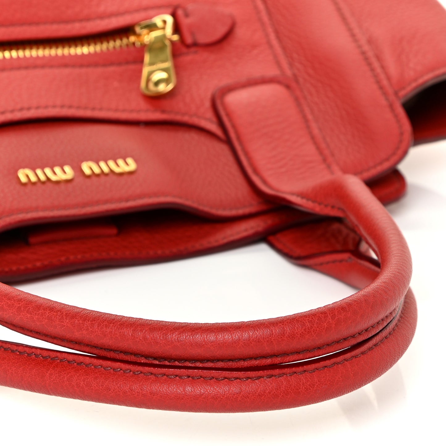 Vitello Daino Tote Red