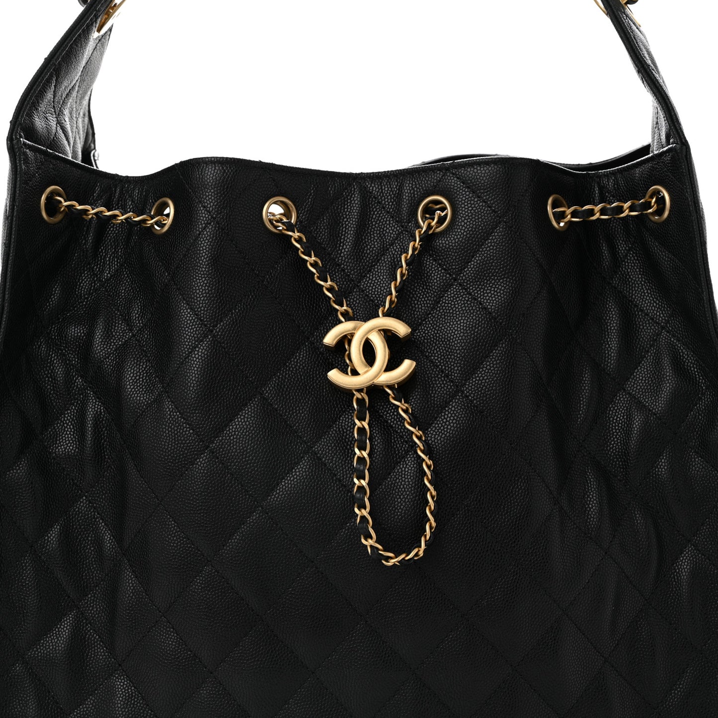 Caviar Quilted Medium Chanel 25 Handbag Black