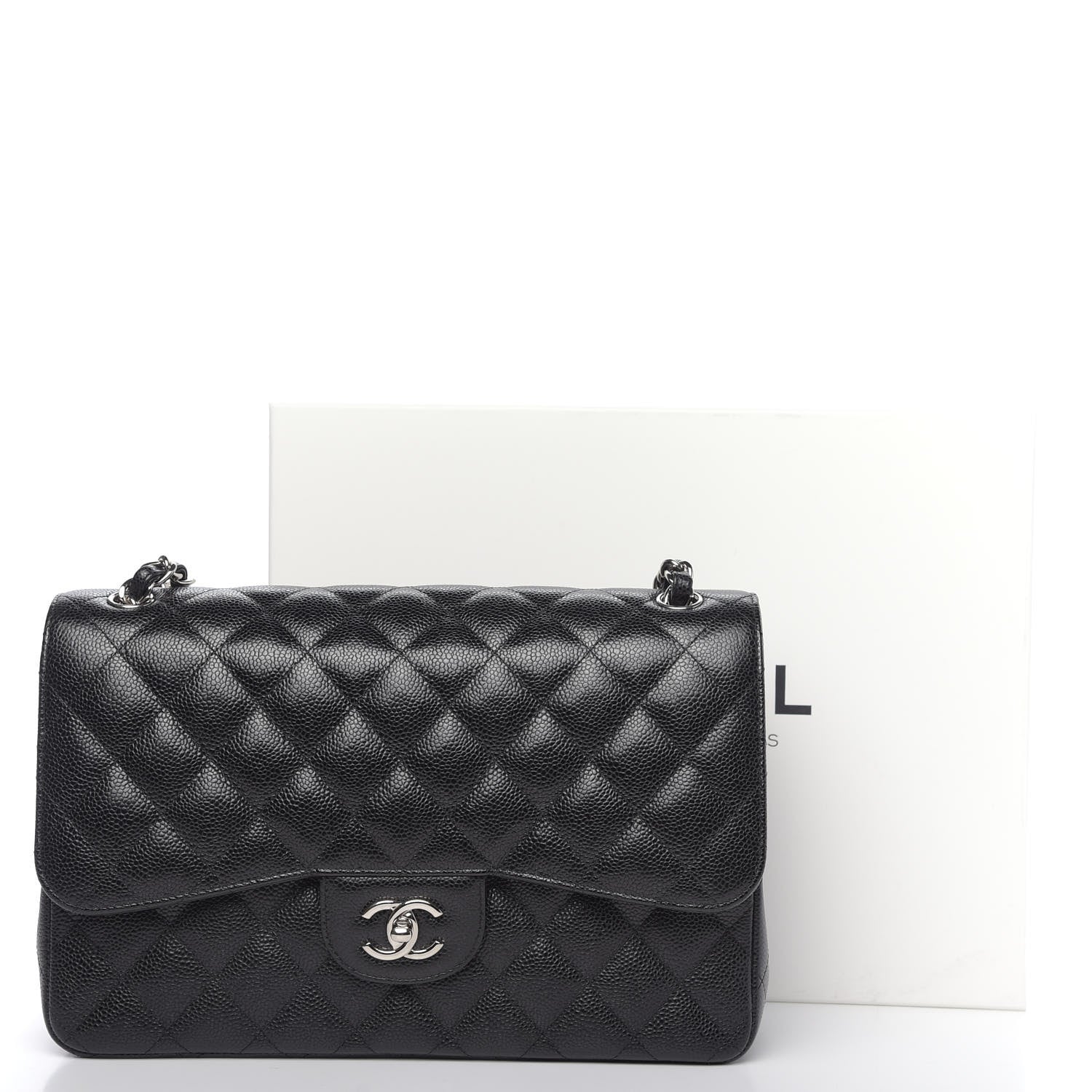Chanel Caviar Quilted Jumbo Double Flap Black 12 of 12