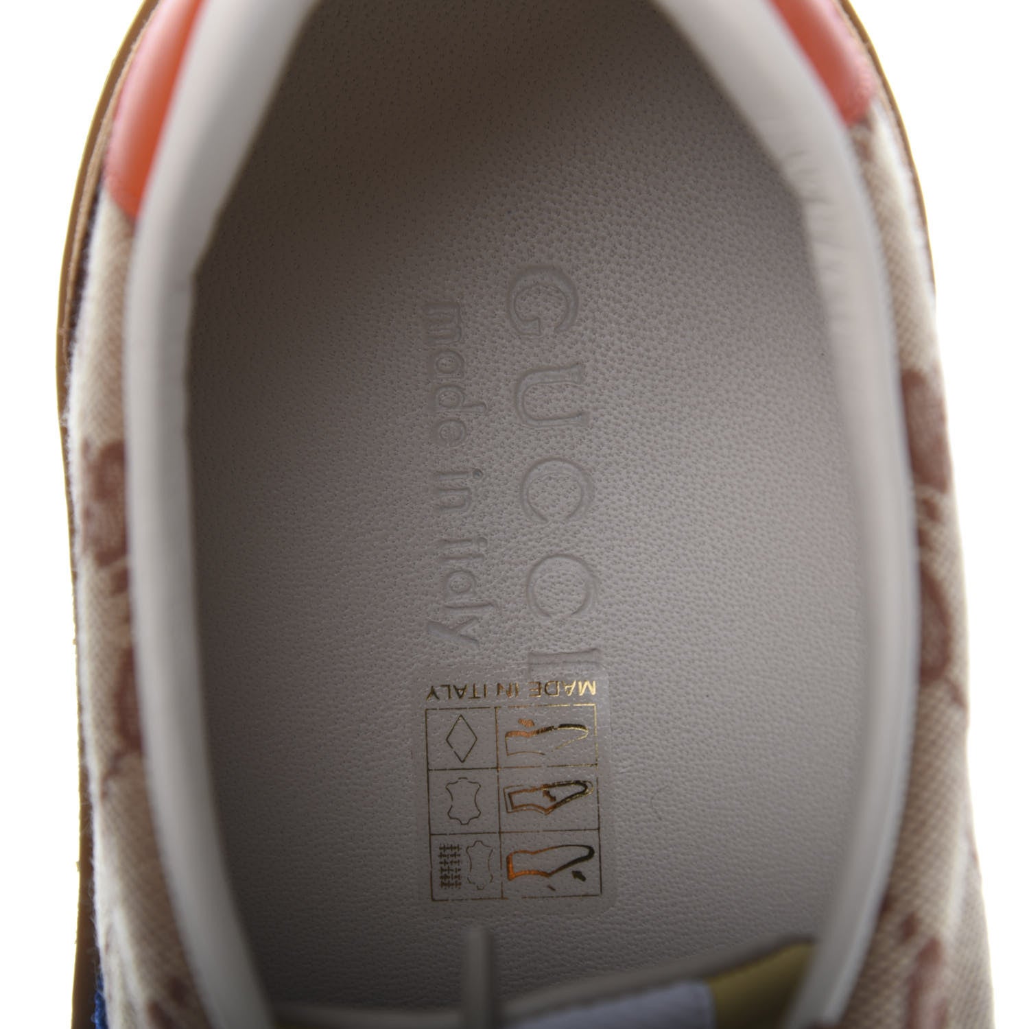 Gucci GG Monogram Suede Web Mens G74 Sneakers 10.5 Beige Ruggine Cuir 7 of 10
