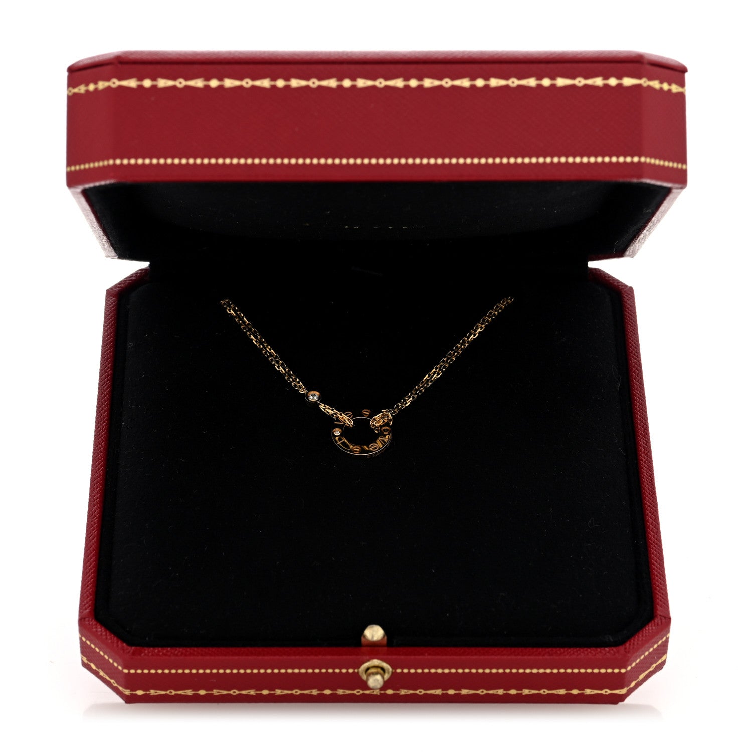 Cartier 18K Yellow Gold 2 Diamond LOVE Necklace 5 of 5