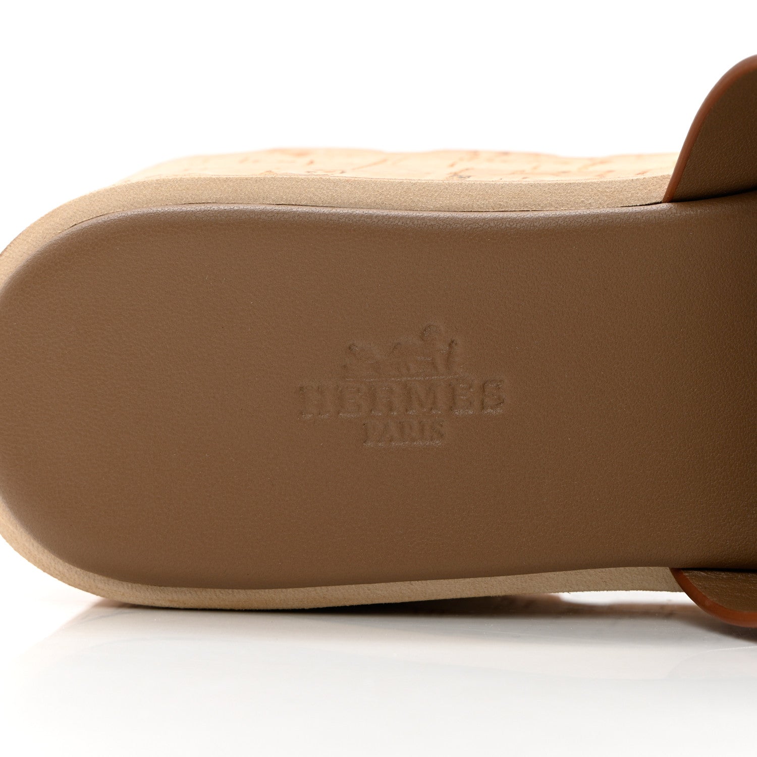 Hermes Calfskin Cork Eze 30 Sandals 37 Marron Glaise 7 of 11
