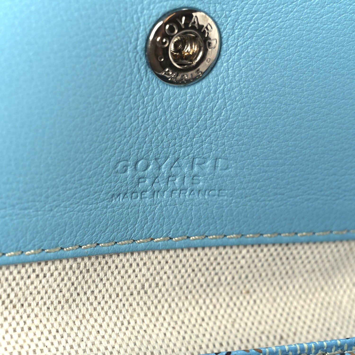 Goyard Goyardine Embroidered Flamingo Reversible Anjou PM Sky Blue 15 of 23