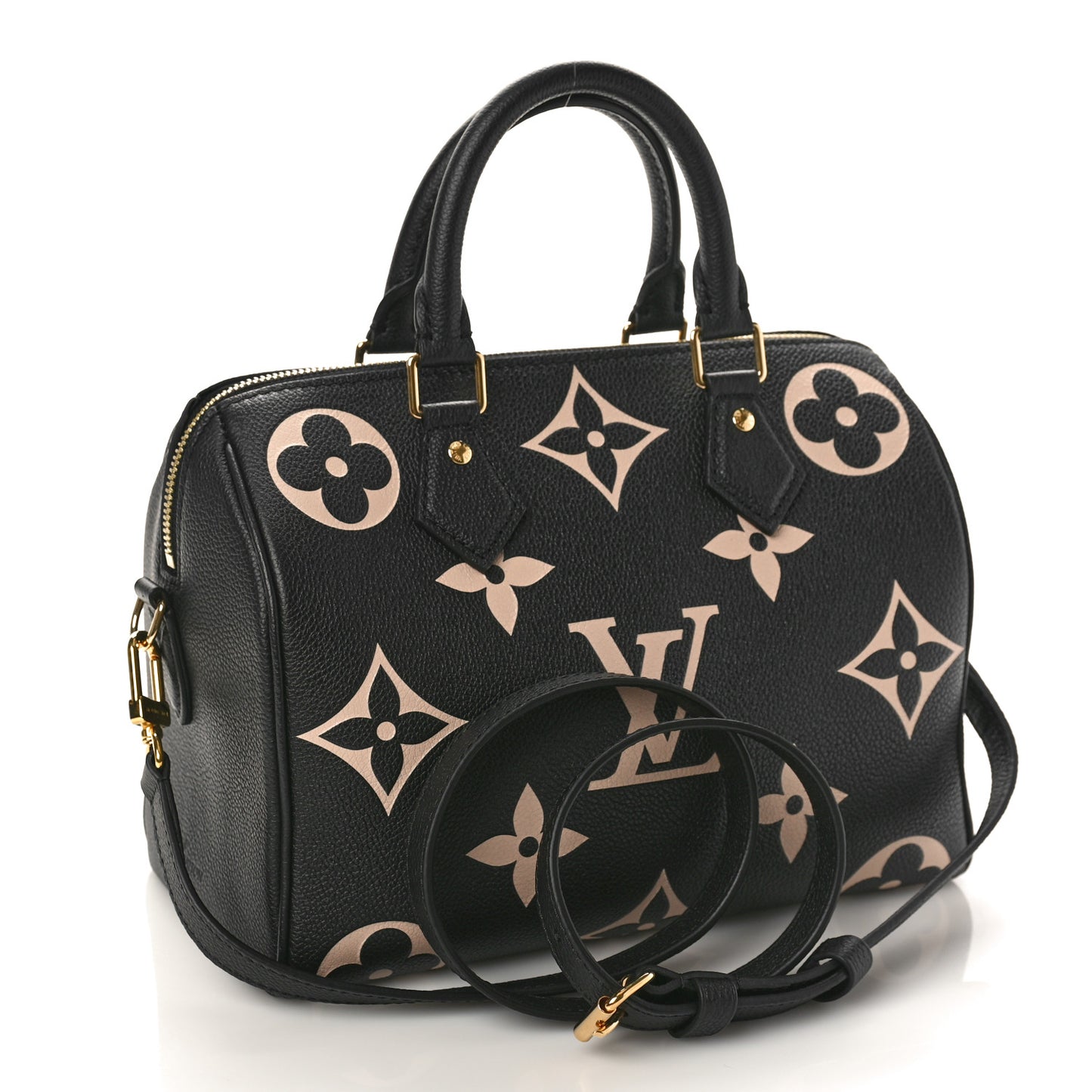 Empreinte Monogram Giant Speedy Bandouliere 25 Black Beige
