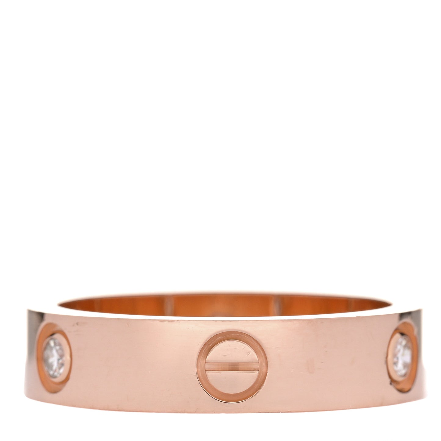 18K Pink Gold 3 Diamond 5.5mm LOVE Ring 64 10.75