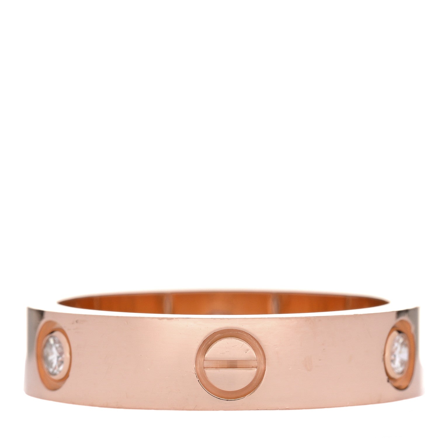 Cartier 18K Pink Gold 3 Diamond 5.5mm LOVE Ring 64 10.75 1 of 4