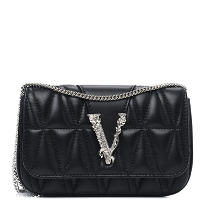 Versace Nappa Quilted Virtus Evening Bag Black 1 of 14