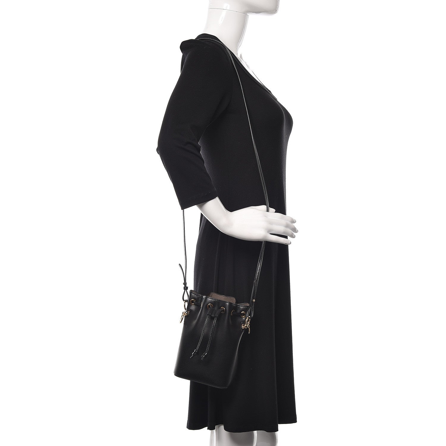 Fendi Vitello Liberty Lucido F is Fendi Mini Mon Tresor Bucket Bag Black 2 of 11