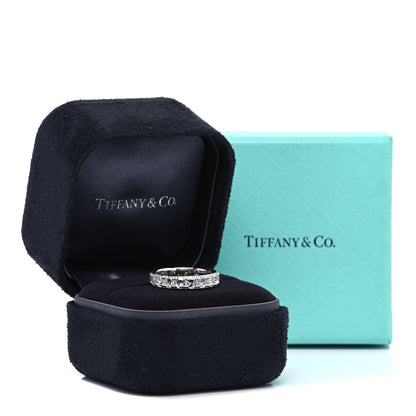 Tiffany 18K White Gold Diamond Metro Rose Cut Eternity Band Ring 48 4.5 5 of 5