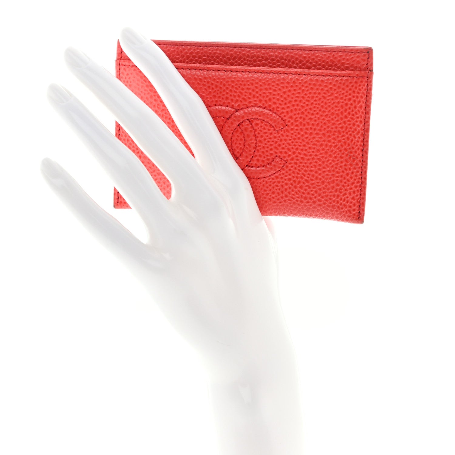 Chanel Caviar Timeless CC Card Holder Red 2 of 11
