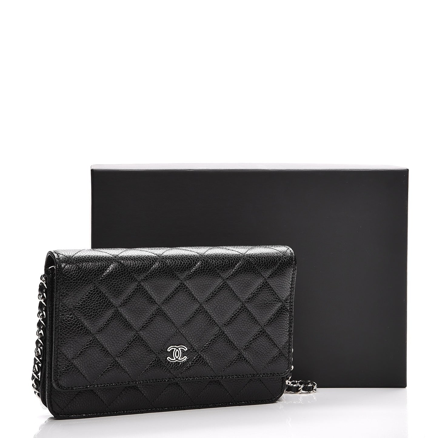 Caviar Quilted Wallet On Chain WOC Black