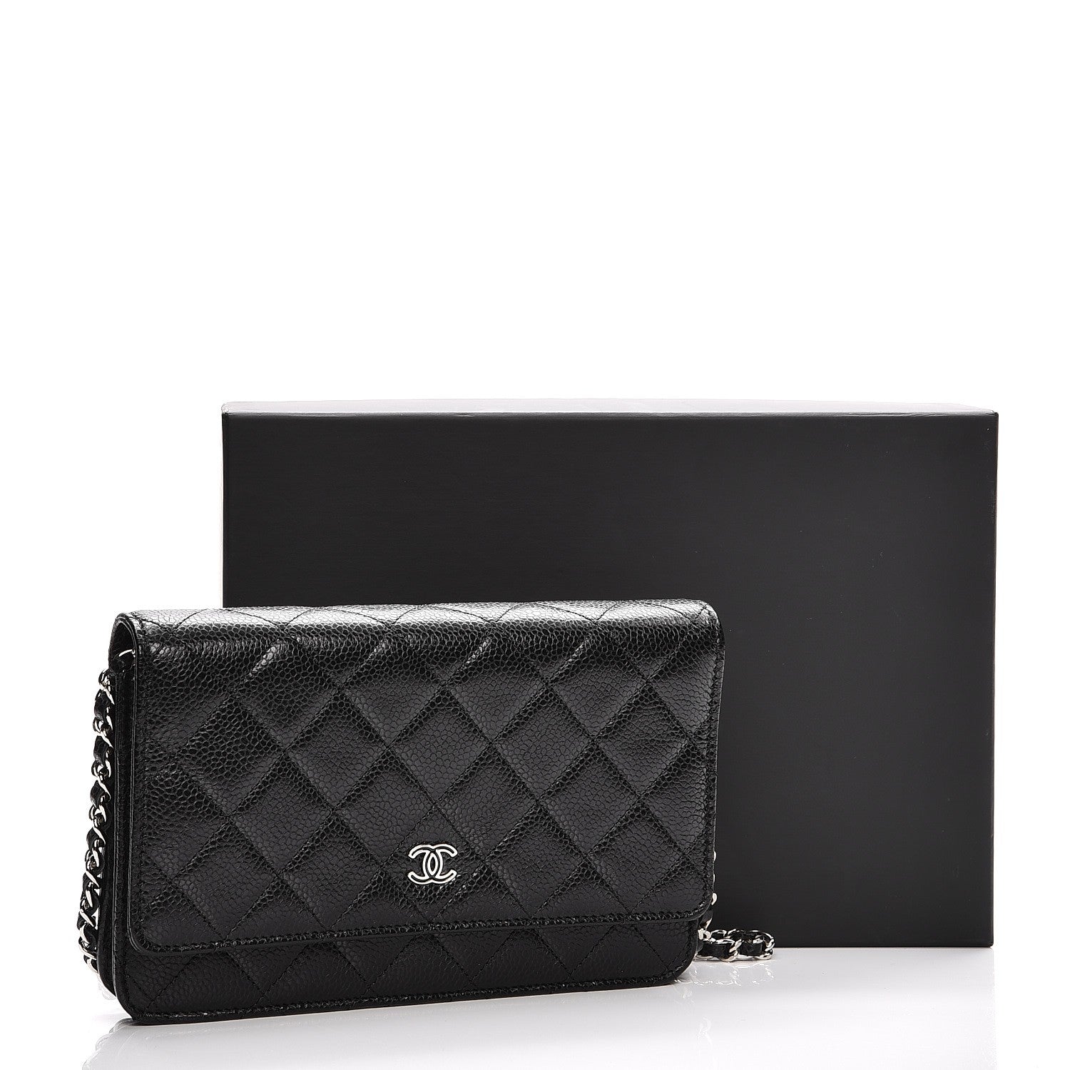 Chanel Caviar Quilted Wallet On Chain WOC Black 9 of 9