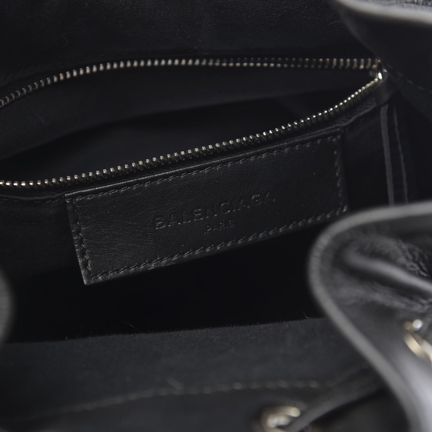 Matte Goatskin Rubber Covered Classic Hardware Mini Pompon Black