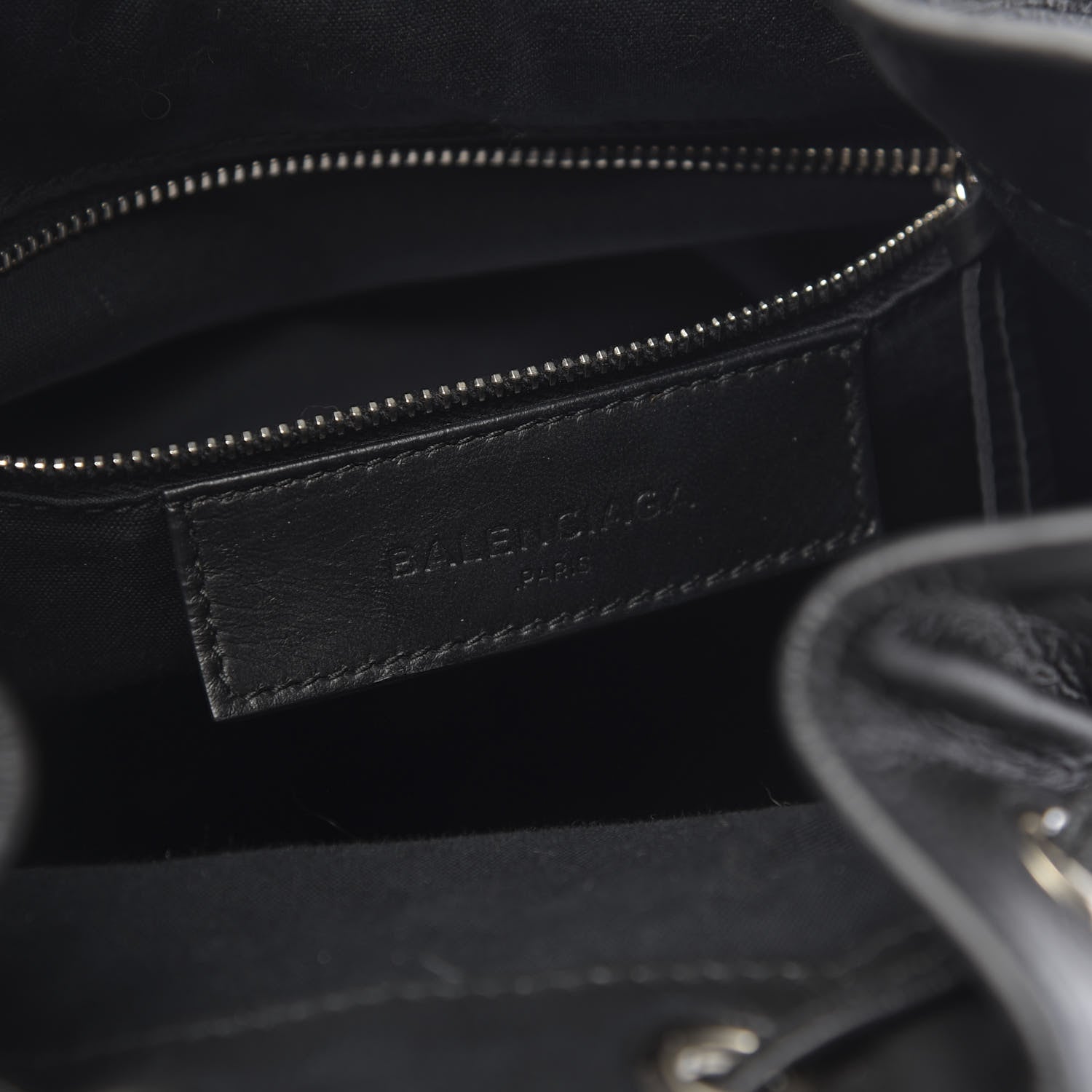 Balenciaga Matte Goatskin Rubber Covered Classic Hardware Mini Pompon Black 6 of 10