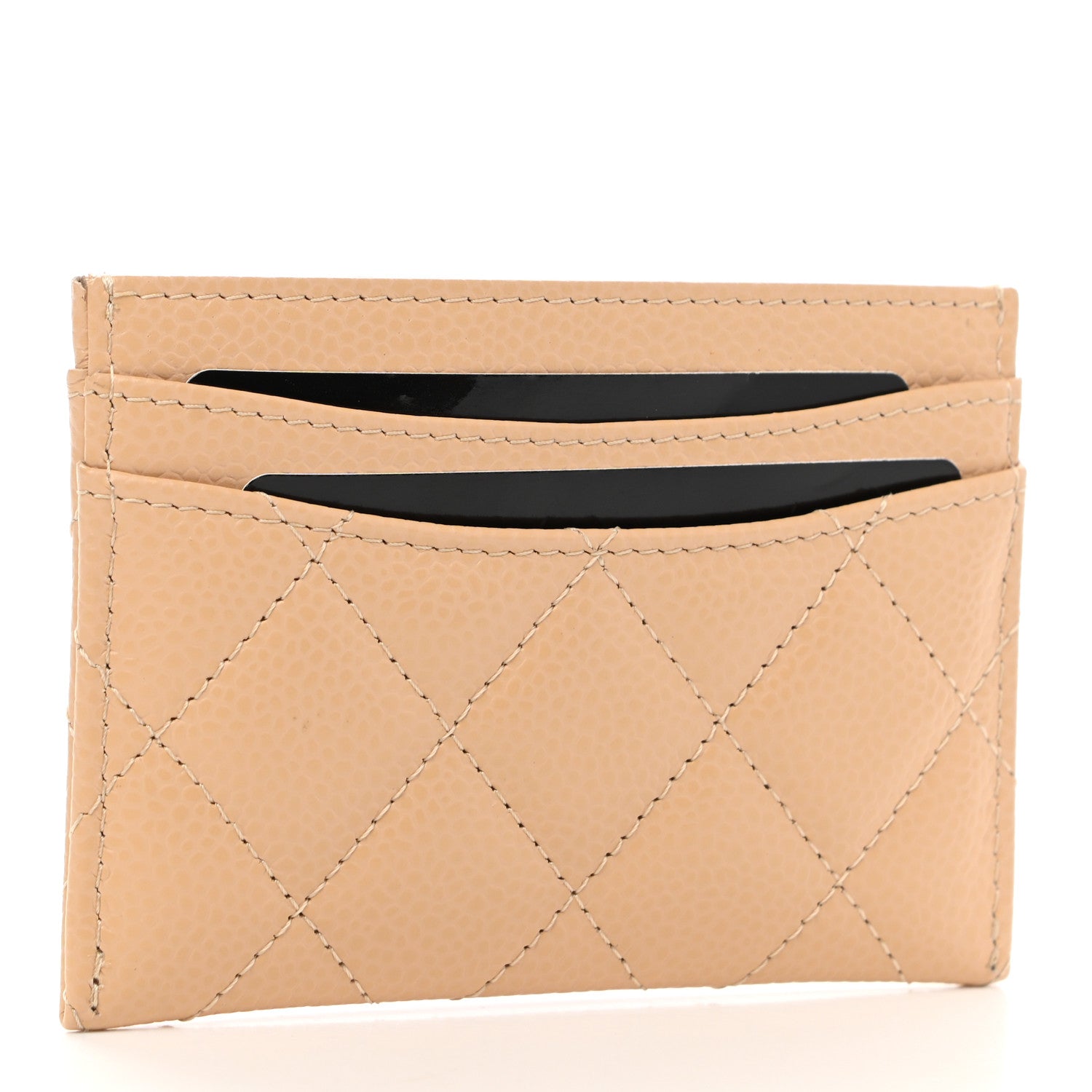 Chanel Caviar Quilted Card Holder Beige 3 of 8