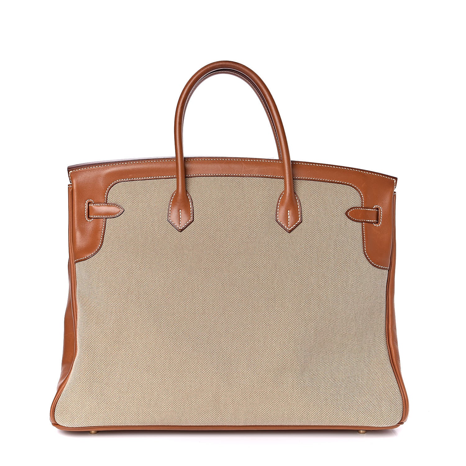 Hermes Toile Natural Barenia Flag Birkin 40 Fauve 4 of 33