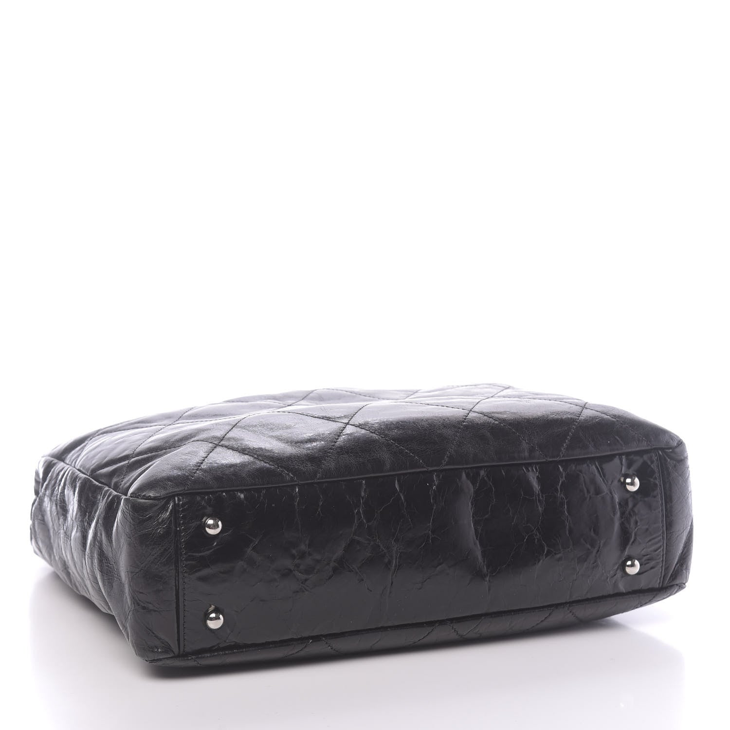 Chanel Glazed Calfskin Quilted Tweed Portobello Tote Black 4 of 10