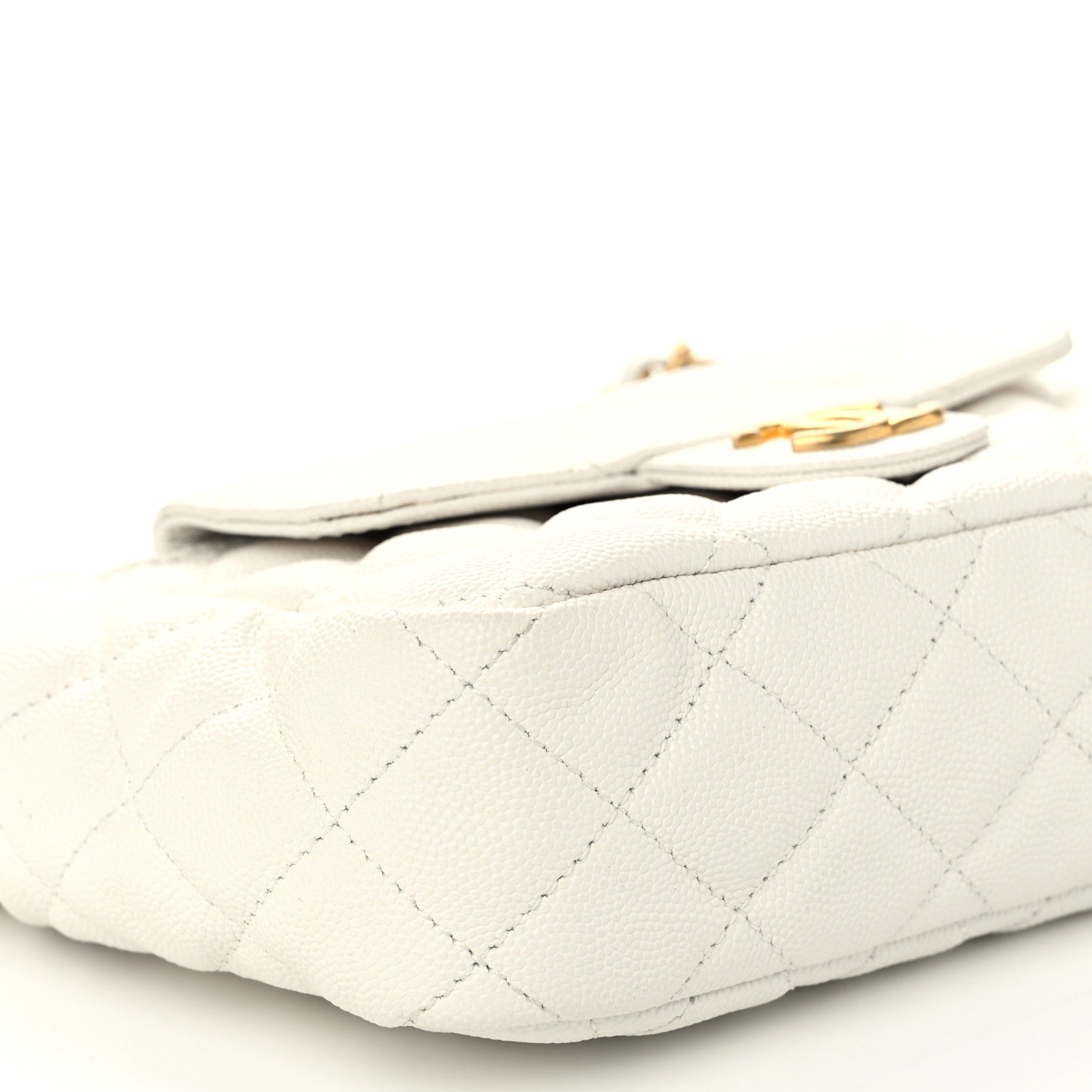Chanel Caviar Quilted Small Wavy CC Hobo White 9 of 10