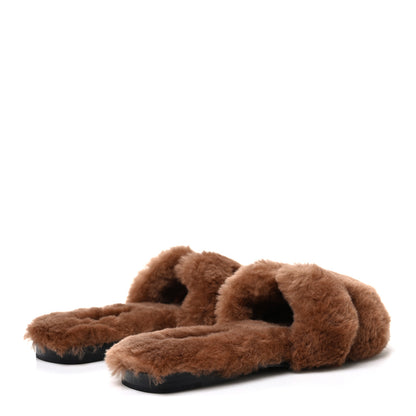 Hermes Woolskin Oran Sandals 37.5 Naturel 5 of 9
