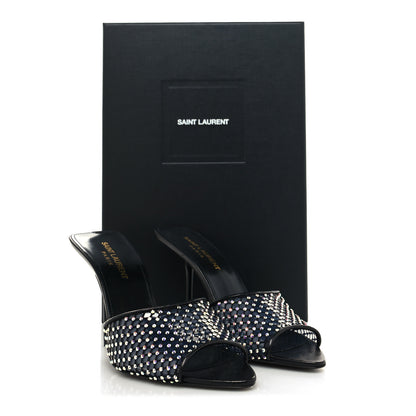 Saint Laurent Mesh Strass Giqua 95 Mule Sandals 36.5 Black 8 of 8