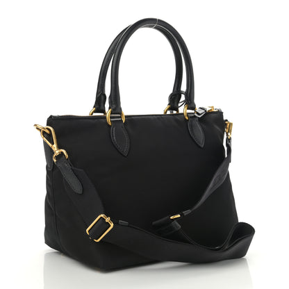 Prada Tessuto Nylon Saffiano Small Satchel Black 3 of 11