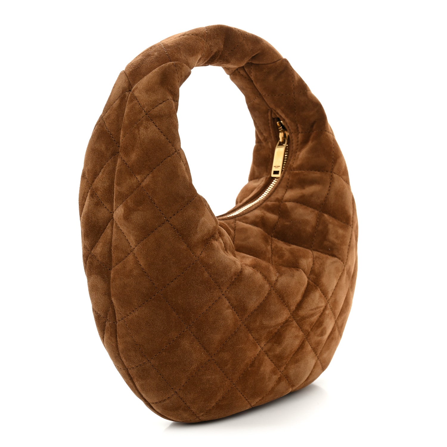Saint Laurent Suede Quilted Icarino Bag Cognac 3 of 10