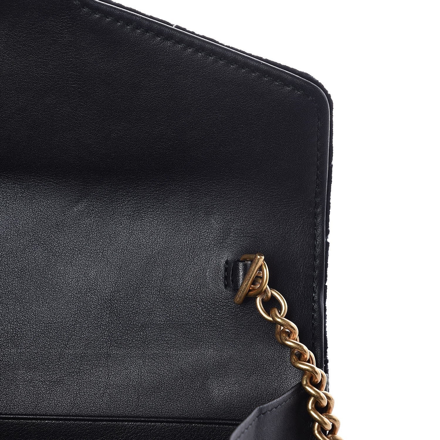 Gucci Velvet Matelasse GG Marmont Chain Wallet Black 8 of 8