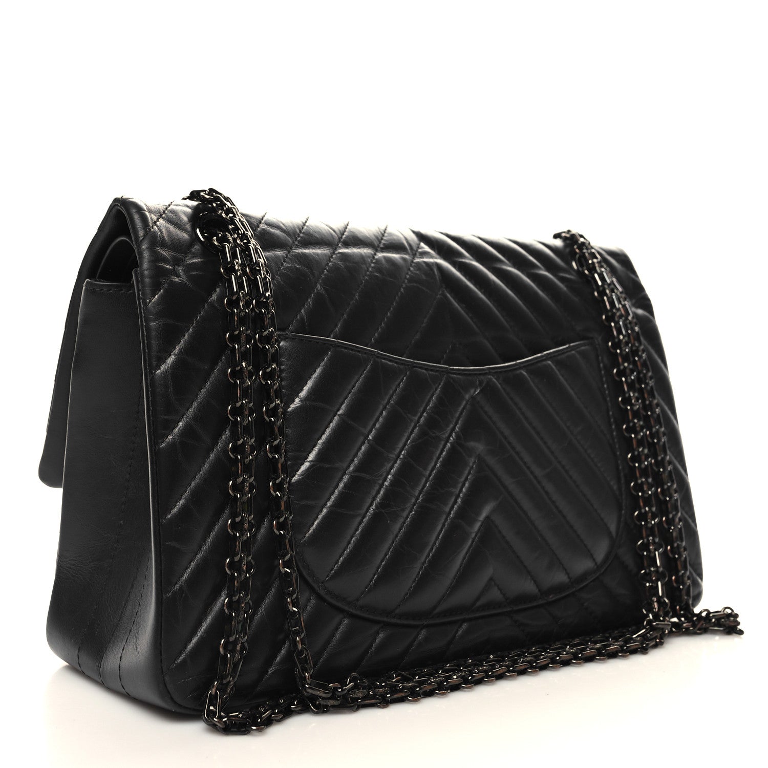 Chanel Aged Calfskin Chevron Quilted 2.55 Reissue 226 So Black 3 of 10