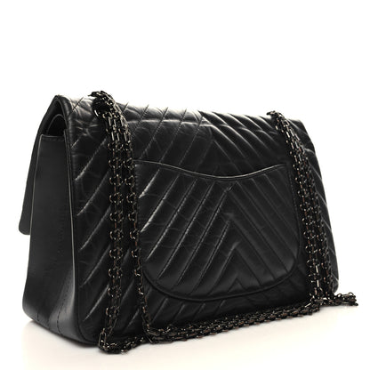 Chanel Aged Calfskin Chevron Quilted 2.55 Reissue 226 So Black 3 of 10
