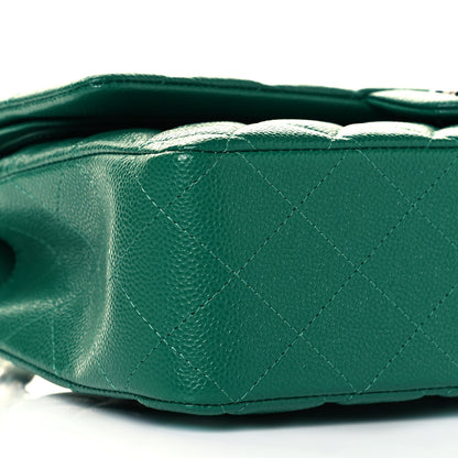 Chanel Caviar Quilted Medium Double Flap Green 6 of 8
