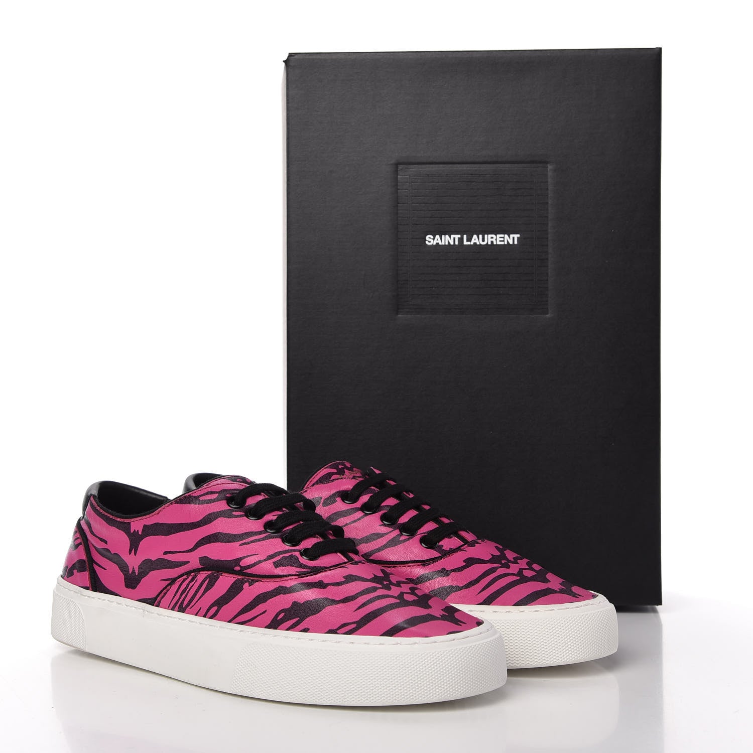 Saint Laurent Nappa Zebra Venice Sneakers 39 Fuchsia Black 10 of 10