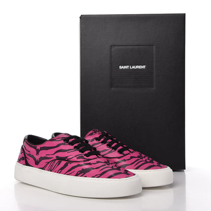 Saint Laurent Nappa Zebra Venice Sneakers 39 Fuchsia Black 10 of 10
