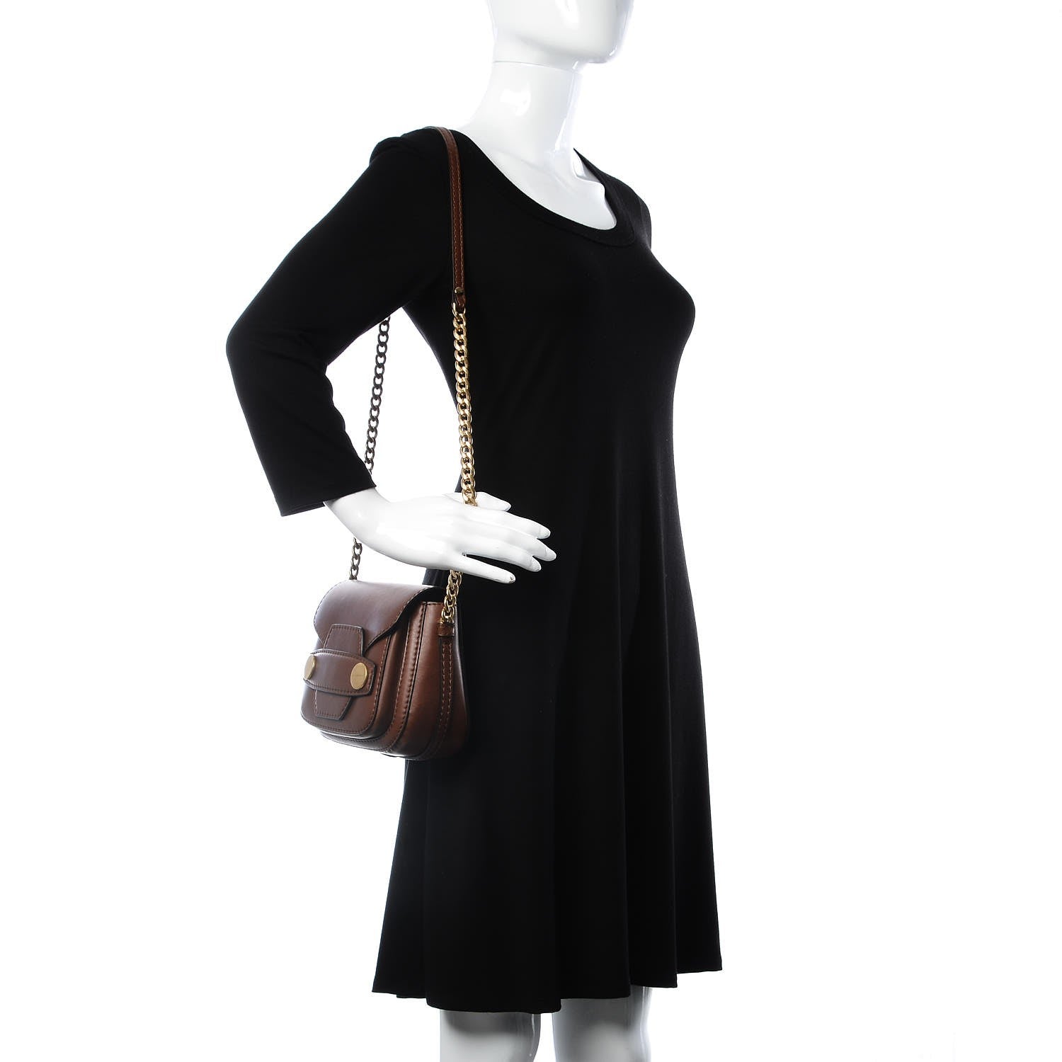 Stella McCartney Eco Alter Nappa Popper Shoulder Bag Cognac 2 of 10