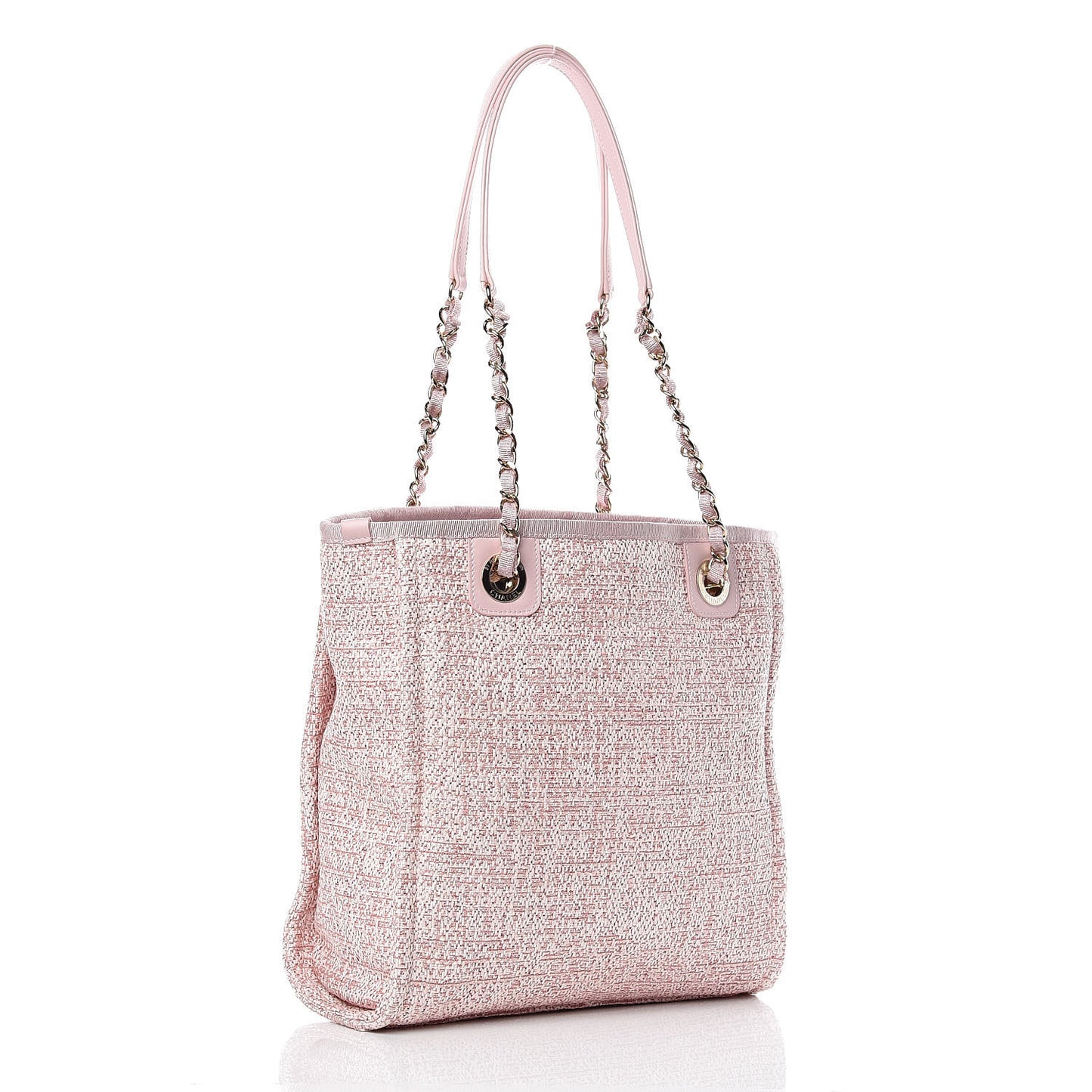 Woven Straw Raffia Mini Deauville Tote Pink