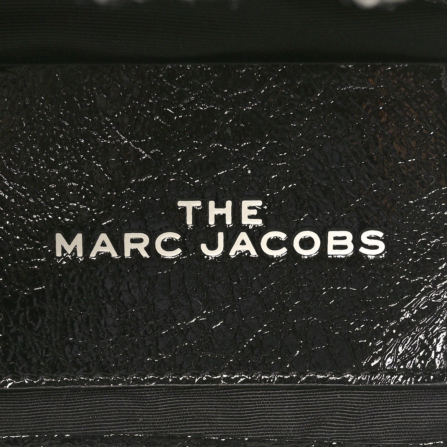 Marc Jacobs Shiny Calfskin Faux Shearling Mini The Traveler Tote Bag Black 6 of 9