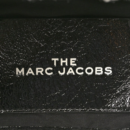 Marc Jacobs Shiny Calfskin Faux Shearling Mini The Traveler Tote Bag Black 6 of 9
