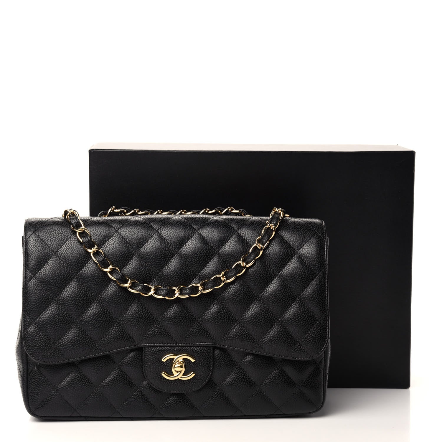 Chanel Caviar Quilted Jumbo Single Flap Black 12 of 12