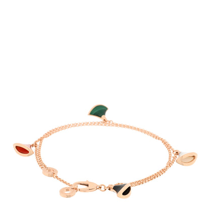Bulgari 18K Rose Gold Mother of Pearl Malachite Black Onyx Carnelian Divas' Dream Bracelet 2 of 3