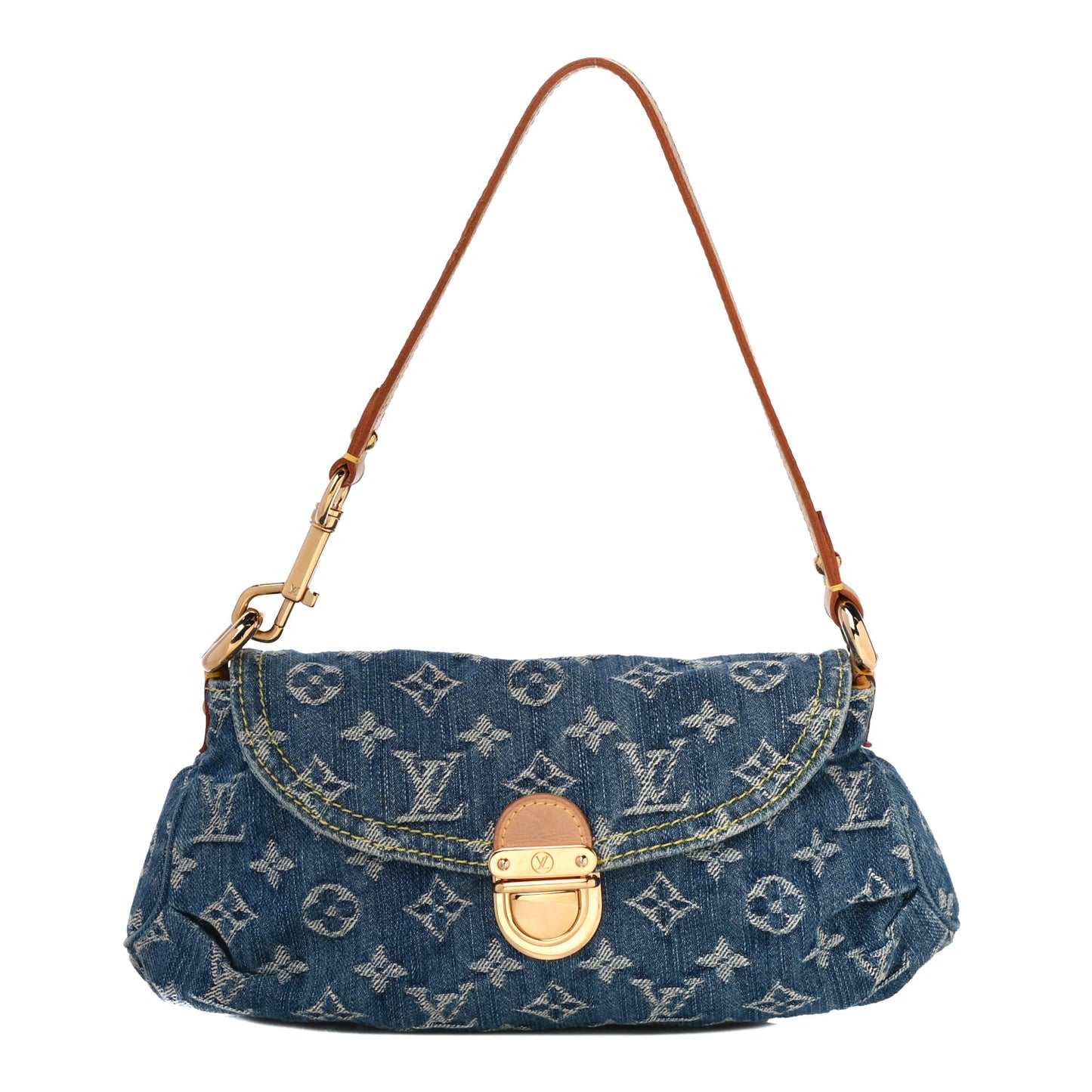 Monogram Denim Mini Pleaty Blue