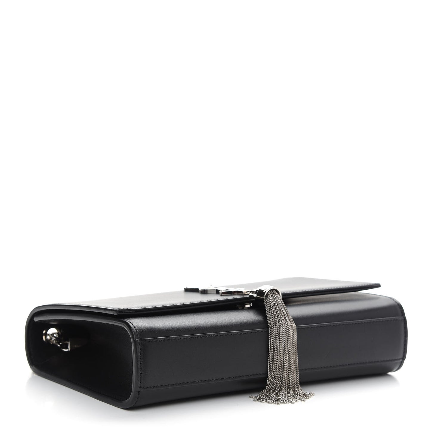 Smooth Calfskin Medium Classic Monogram Kate Tassel Satchel Black