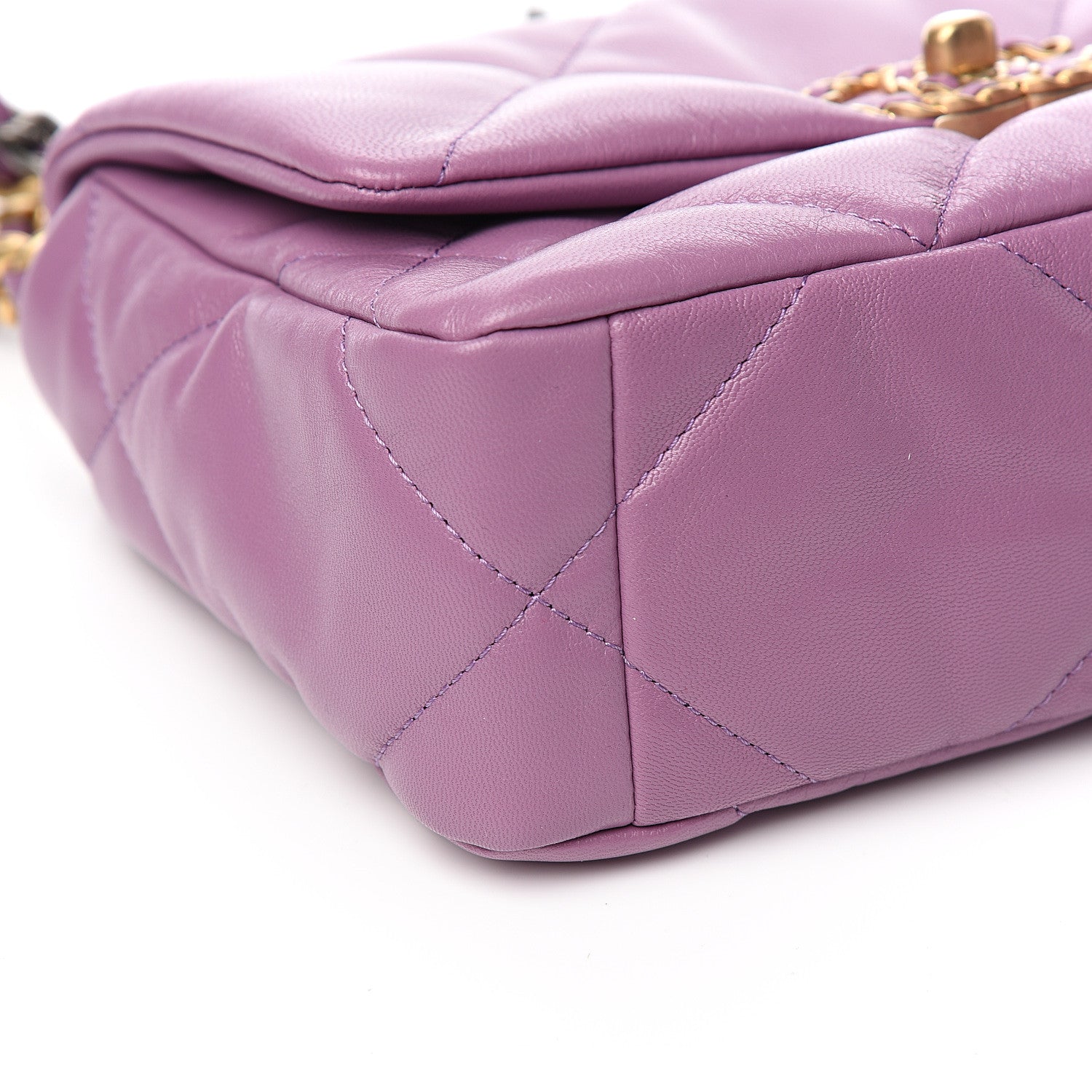 Chanel Goatskin Quilted Medium 19 Flap Violet Purple 7 of 10