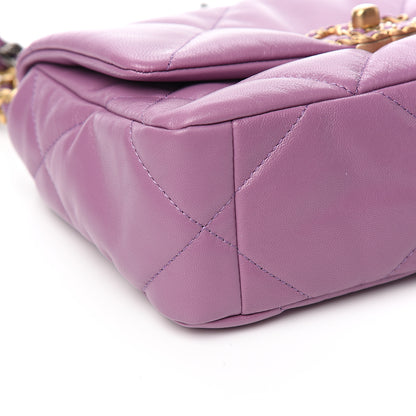 Chanel Goatskin Quilted Medium 19 Flap Violet Purple 7 of 10