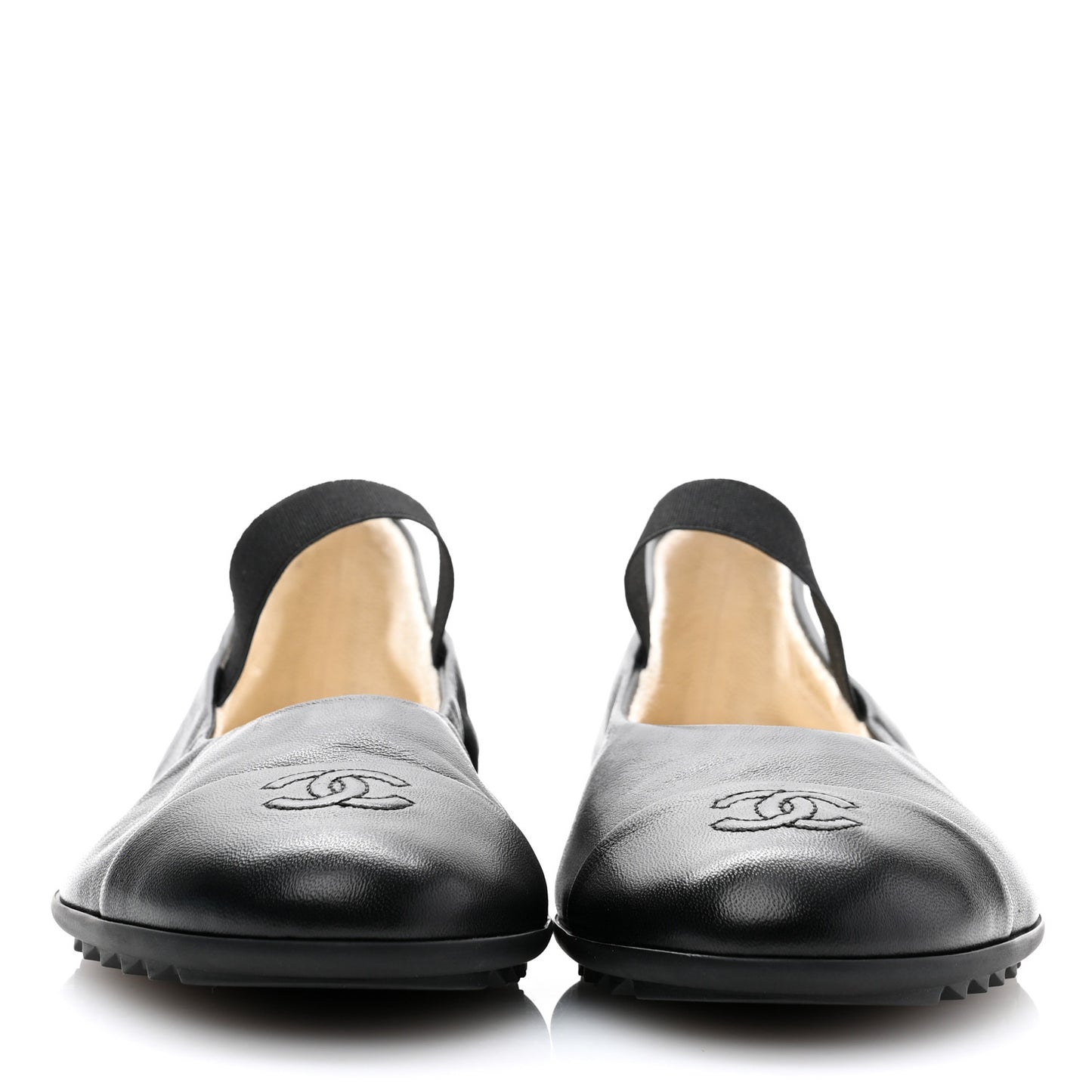 Lambskin Cap Toe CC Mary Jane Flats 40 Black