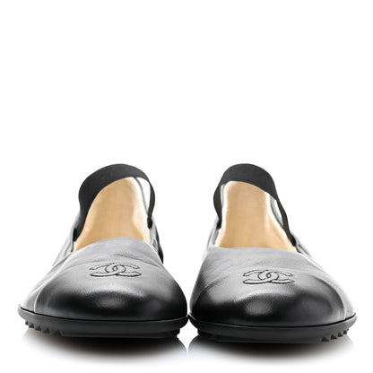 Chanel Lambskin Cap Toe CC Mary Jane Flats 40 Black 2 of 9