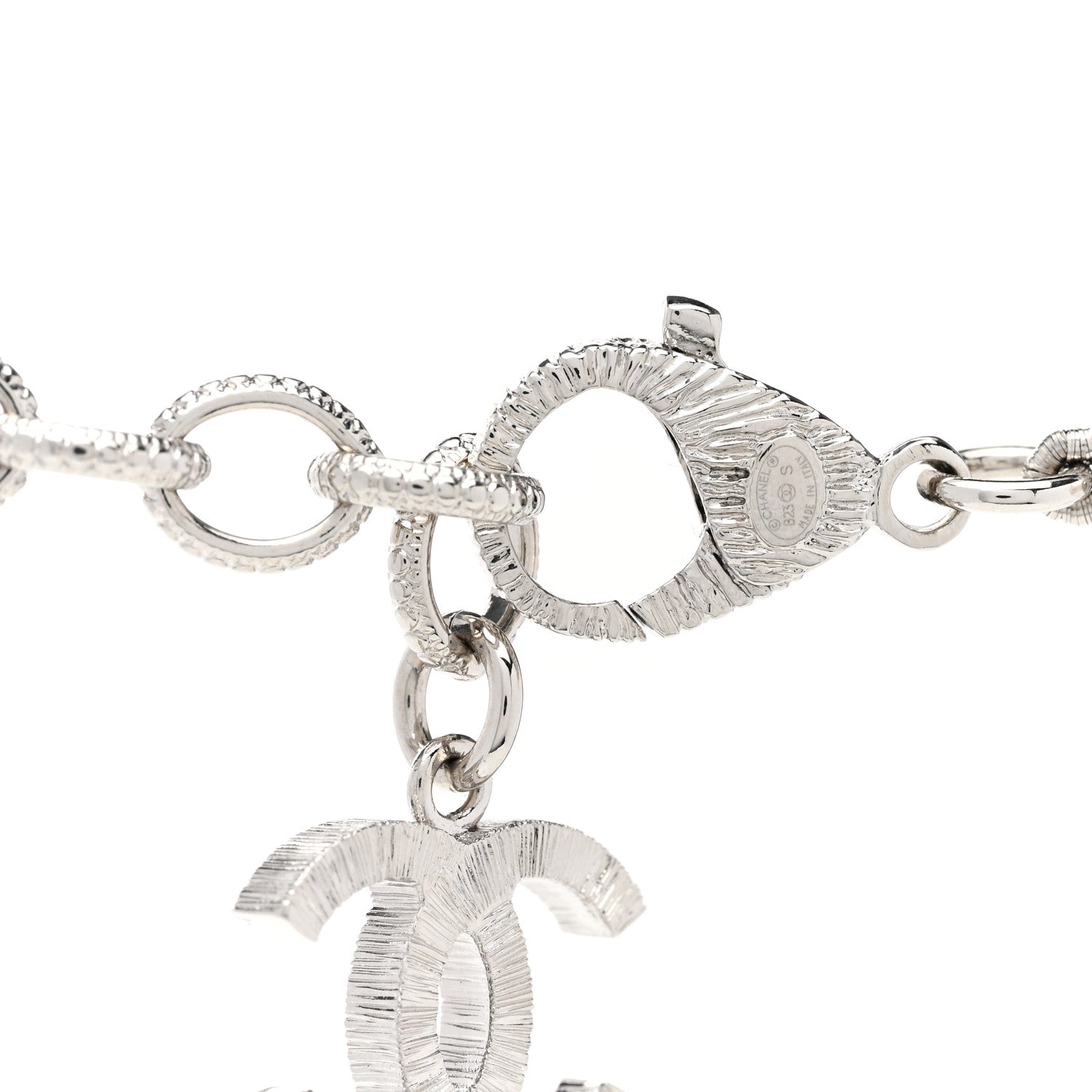 Chanel Pearl Crystal CC Choker Necklace Silver 5 of 6