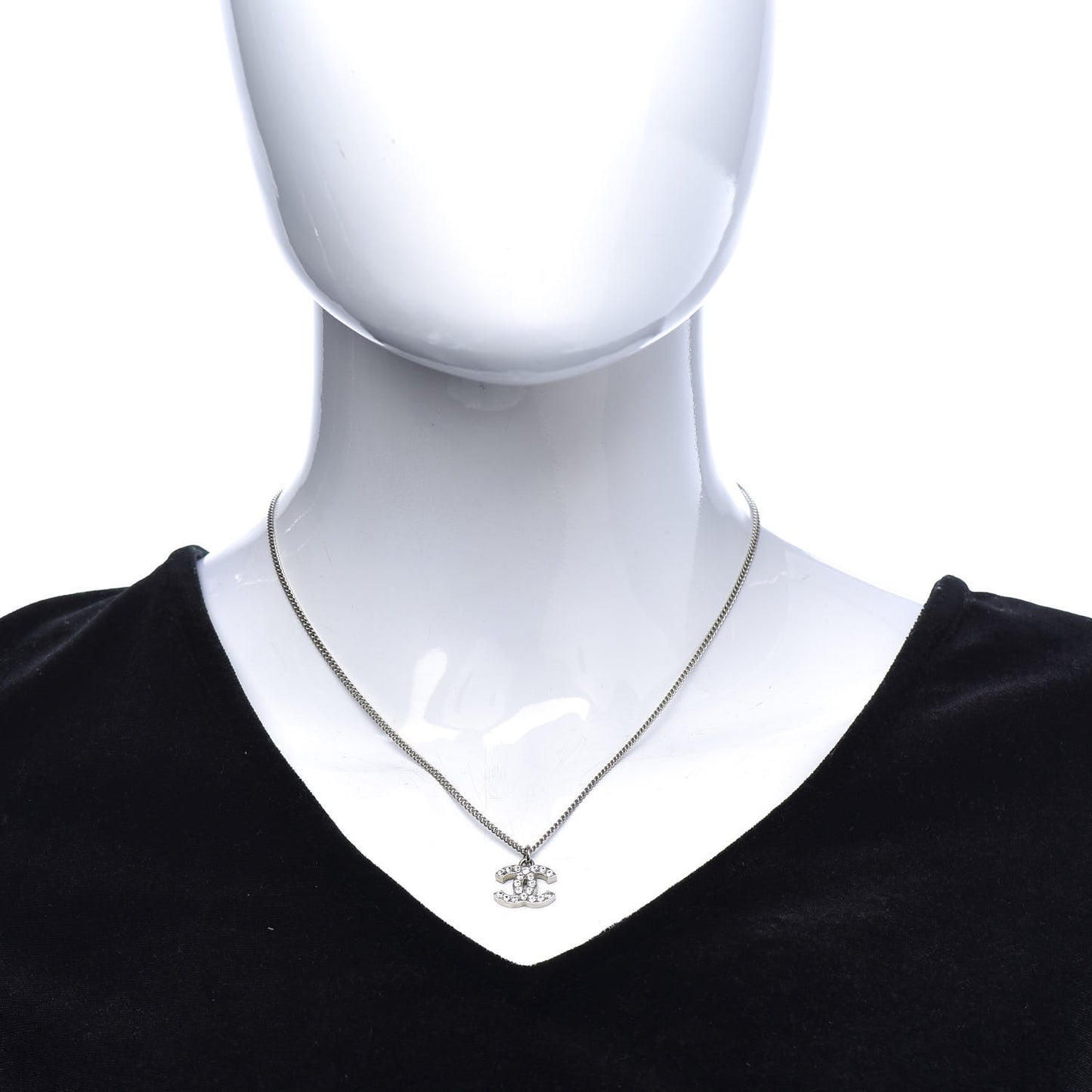 Crystal Timeless CC Necklace Silver