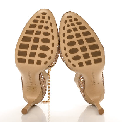 Bottega Veneta Mesh Nappa Chunky Chain Sandals 37 Beige Pony 5 of 7